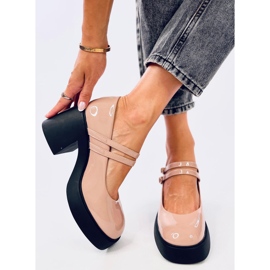 Décolleté Lorai Khaki con tacco largo beige 1