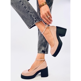 Décolleté Termet Khaki con tacco largo beige 2