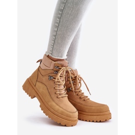 Stivaletti stringati da donna Camel Rabaria marrone 1