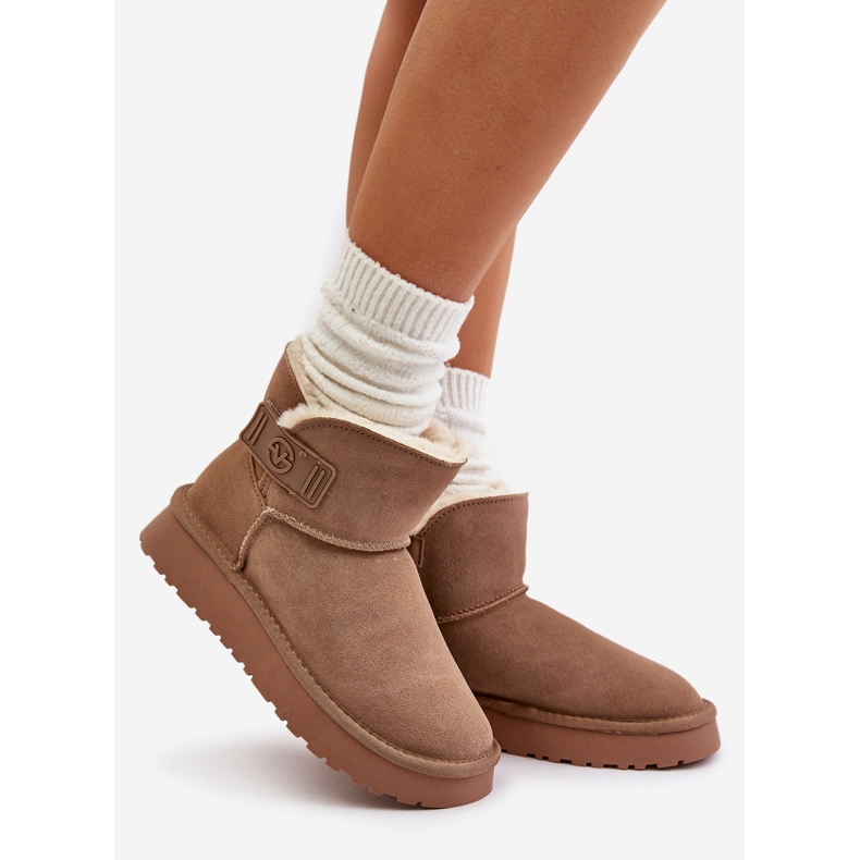 Doposci in pelle scamosciata con pelo Vinceza 97951 Beige 1
