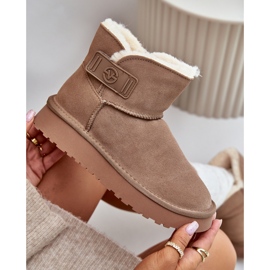 Doposci in pelle scamosciata con pelo Vinceza 97951 Beige 2