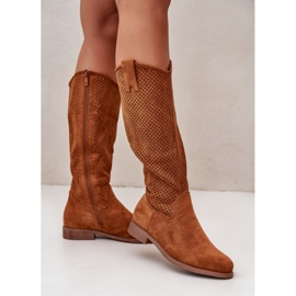 Stivali da donna traforati Camel S.Barski HY42-139 marrone 3
