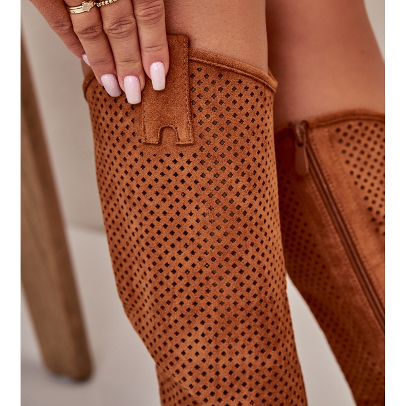 Stivali da donna traforati Camel S.Barski HY42-139 marrone 4