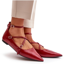 STEPHAN Ballerine femminili con bordeaux rosso 3