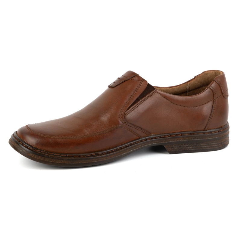 KOMODO Scarpe da uomo realizzate in pelle naturale slip-on 854K marrone 1