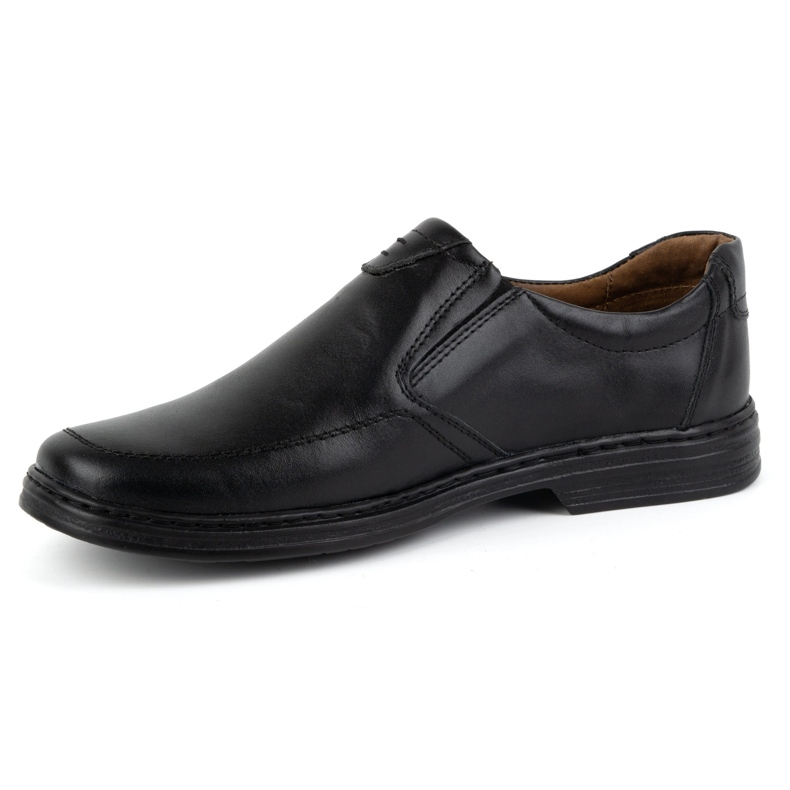 KOMODO Scarpe da uomo realizzate in pelle naturale slip-on 854K, nere nero 1