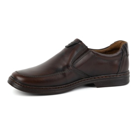 KOMODO Scarpe da uomo realizzate in pelle naturale slip-on 854K, colore testa di moro marrone 1