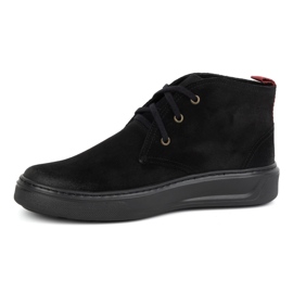 Scarpe Chukka in pelle da uomo KAMPOL 109/35 Sw, nere nero 1