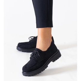Scarpe casual stringate nere realizzate in eco-suede di Eduardana nero 1
