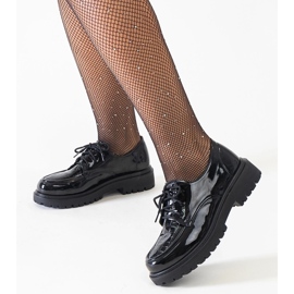 Scarpe casual nere stringate in vernice di Eduardana nero 1