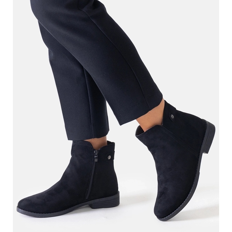 Stivaletti classici neri realizzati in eco-suede Pereia nero 1