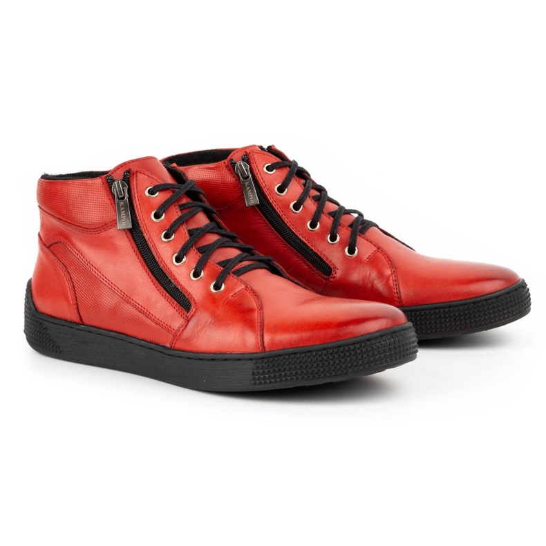 Kampol Scarpe da uomo isolate in pelle 120KAM rosse rosso 2