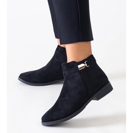 Stivaletti neri con inserti in eco suede Casetra oro nero 1