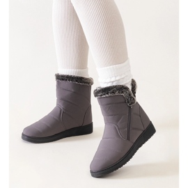 Doposci grigi decorati con pelliccia Khit grigio 1