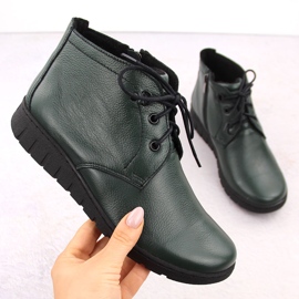 Stivaletti isolanti in pelle da donna, verde Helios 501 1
