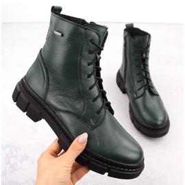 Stivali trapper isolanti in pelle da donna, verde Helios 549 1