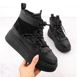Doposci da donna con plateau, Potocki nero 72302 1