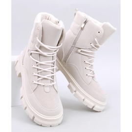 Stivaletti stringati isolati Torey White beige 1