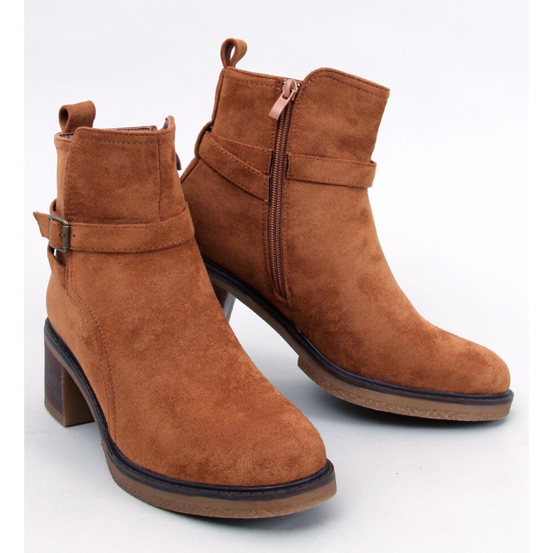 Stivali con tacco largo Aretha Camel marrone 1
