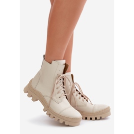 Zazoo 2831 Stivali da Donna in Pelle Naturale, Beige Chiaro 1