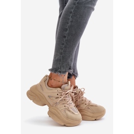 Sneakers Amoserna da Donna Beige con Suola Grossa 1