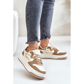 Sneakers Leopard Leopard da donna Beige Henizore 2