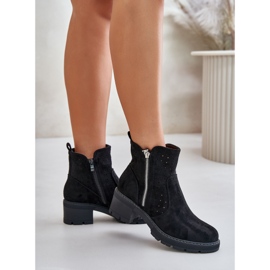 Stivaletti Da Donna Con Motivo Traforato Su Tacco Alto, Colore Nero Oviria 2