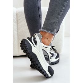 Sneakers da Donna in Pelle sulla Piattaforma Big Star OO274A220 Sistema HI-POLY Bianco e Nero 2