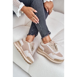 Sneakers isolate da donna sulla piattaforma Big Star OO274A214 Beige 2
