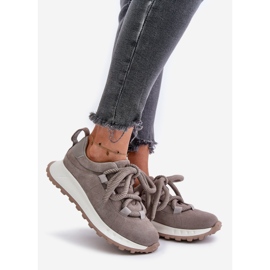 Sneakers da Donna in Camoscio Con Allacciatura Spessa Artiker 54C1465 Grigio 1