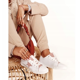 Big Star Sneaker da donna con una stella grande stella dd274691 bianco e rosa bianca 5