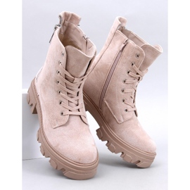 Stivaletti stringati Healy Beige con suola spessa 1