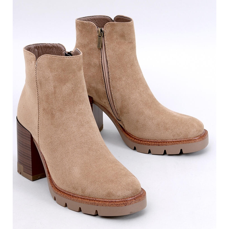 Stivaletti con tacco alto e protezione Paratto Khaki beige 1