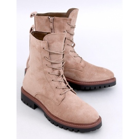 Stivaletti stringati in pelle scamosciata Simmer Khaki beige 1