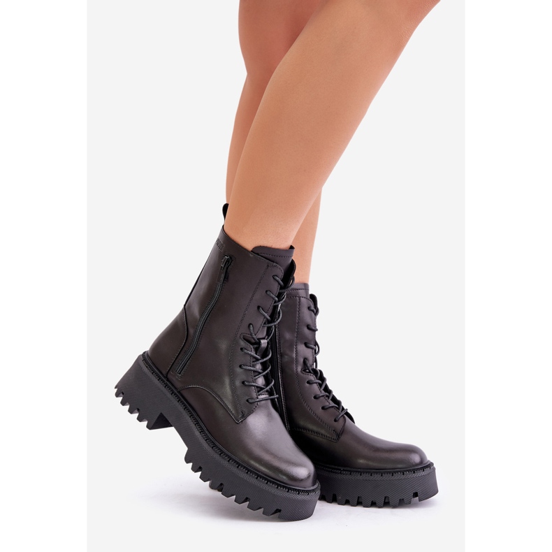 Stivali da lavoro da donna isolati in pelle Big Star OO274A387 Neri nero 1
