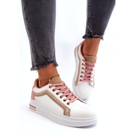 Sports sport da donna con glitter beige bianco 4