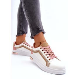 Sports sport da donna con glitter beige bianco 5