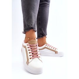 Sports sport da donna con glitter beige bianca 3