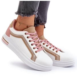 Sports sport da donna con glitter beige bianco 9