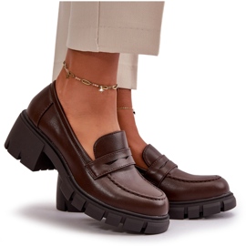 Cm Paris Scarpe Con Tacco Basso Da Donna In Eco Pelle, Colore Marrone Scuro 8