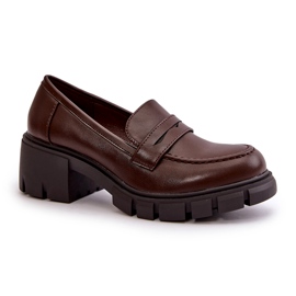 Cm Paris Scarpe Con Tacco Basso Da Donna In Eco Pelle, Colore Marrone Scuro 3