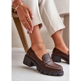 Cm Paris Scarpe Con Tacco Basso Da Donna In Eco Pelle, Colore Marrone Scuro 4