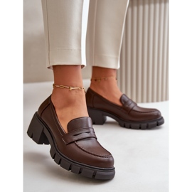 Cm Paris Scarpe Con Tacco Basso Da Donna In Eco Pelle, Colore Marrone Scuro 5