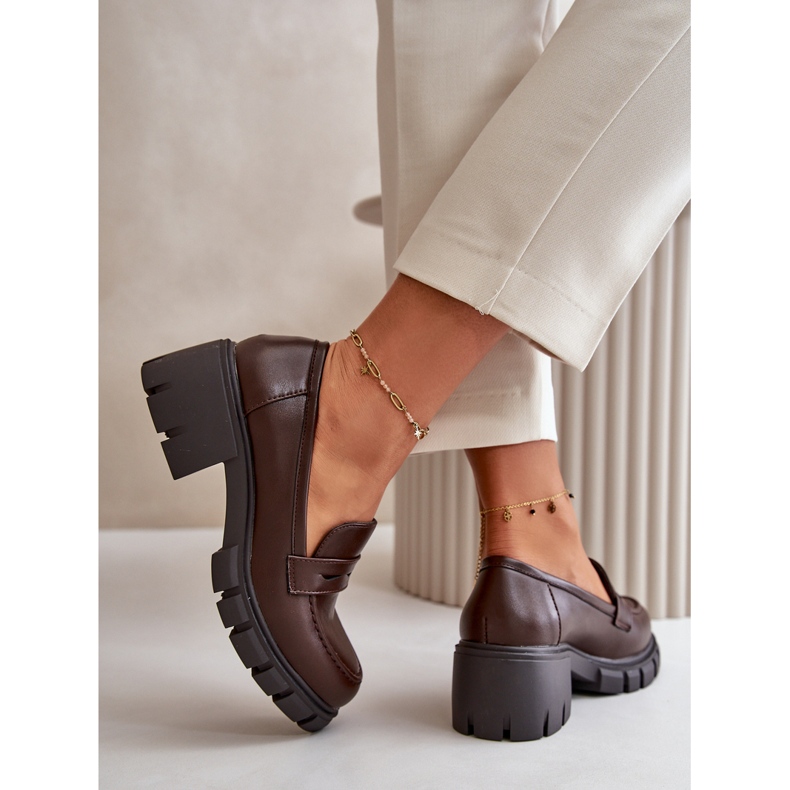 Cm Paris Scarpe Con Tacco Basso Da Donna In Eco Pelle, Colore Marrone Scuro 6