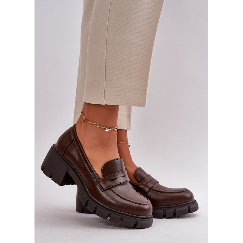 Cm Paris Scarpe Con Tacco Basso Da Donna In Eco Pelle, Colore Marrone Scuro 1