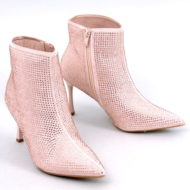 Stivaletti tacco alto con cristalli Demish Champagne rosa 3