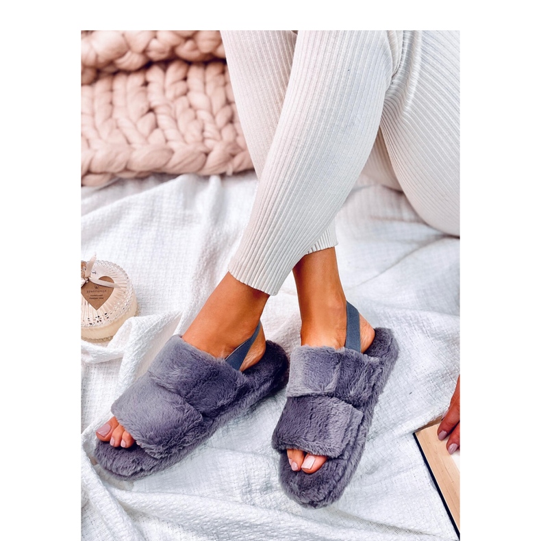 Ciabatte da donna Rhodes Grey con elastico grigio 1
