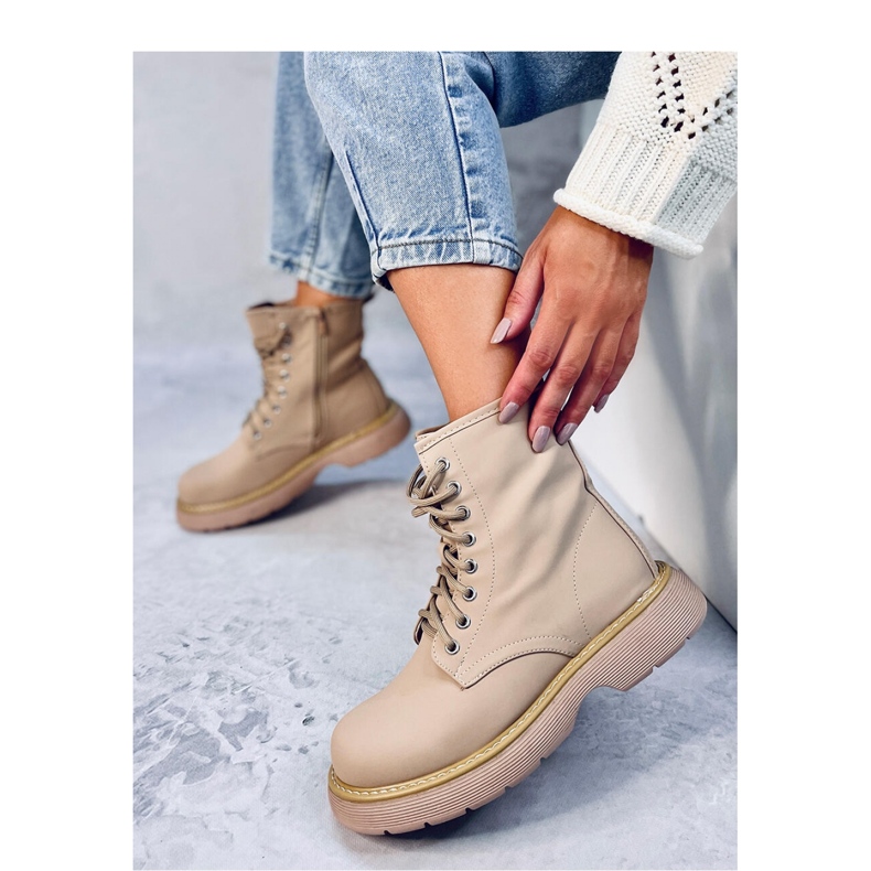 Stivaletti stringati Peddy Khaki - Inello beige 1