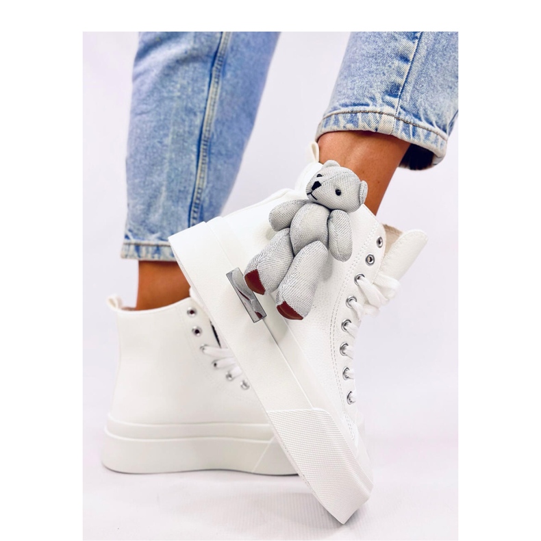 Rooks Scarpe da ginnastica bianche con orsetto - Inello bianco 1