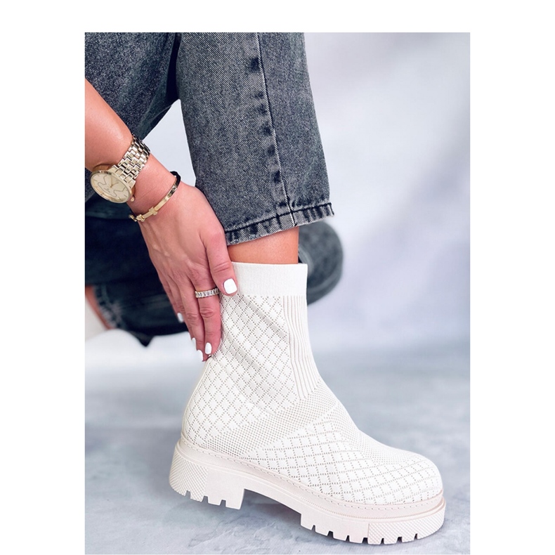 Stivaletti a calzino con fantasia Rueda Beige - Inello 2